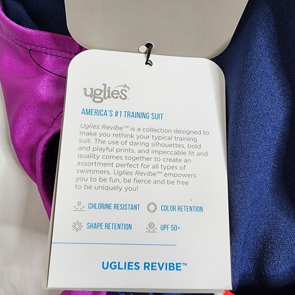 Dolfin Uglies Competition Swimsuit One Piece Revibe Hi-Shine Indigo Size 28 NWT - Picture 12 of 16